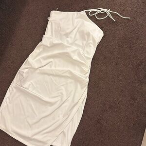 Klassy Network white halter dress NWT size small